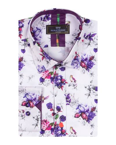 MAKROM - Printed Long Sleeved Mens Shirt SL 7363 (1)