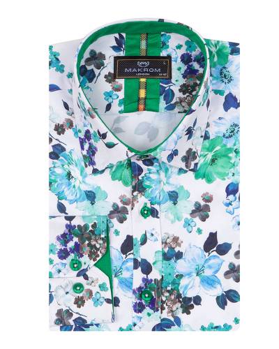 Printed Long Sleeved Mens Shirt SL 7365