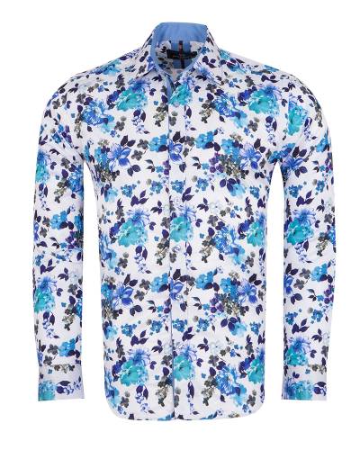 MAKROM - Printed Long Sleeved Mens Shirt SL 7365 (Thumbnail - )