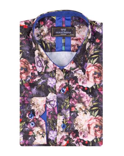 MAKROM - Printed Long Sleeved Mens Shirt SL 7367 (1)