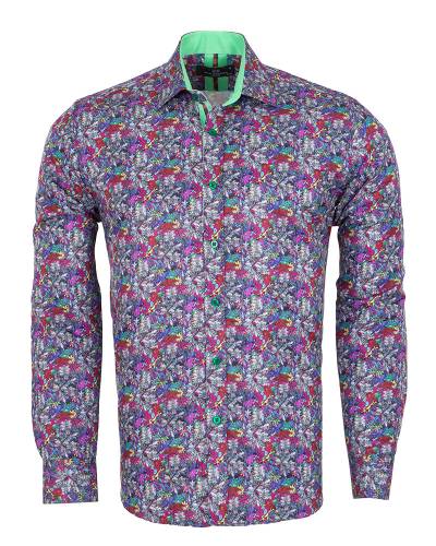 Printed Long Sleeved Mens Shirt SL 7368