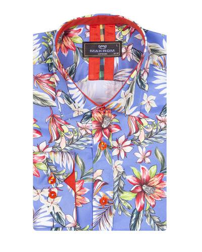 MAKROM - Printed Long Sleeved Mens Shirt SL 7369 (1)