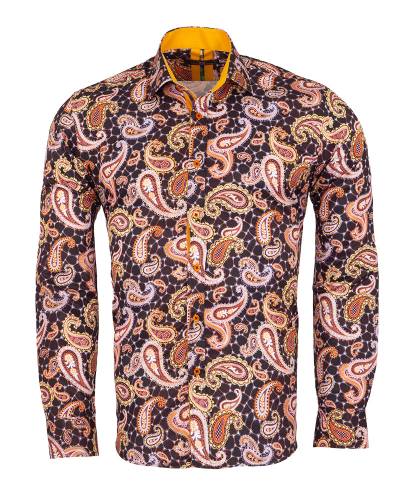 MAKROM - Printed Long Sleeved Mens Shirt SL 7370