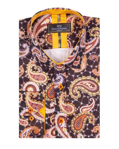 MAKROM - Printed Long Sleeved Mens Shirt SL 7370 (1)