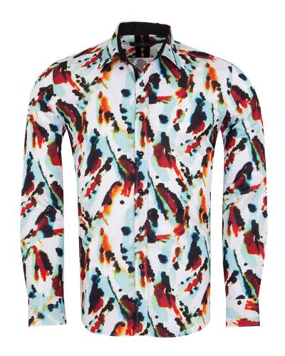 MAKROM - Printed Long Sleeved Mens Shirt SL 7371