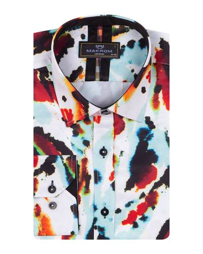 MAKROM - Printed Long Sleeved Mens Shirt SL 7371 (1)