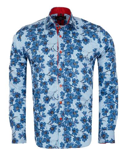 Printed Long Sleeved Mens Shirt SL 7376