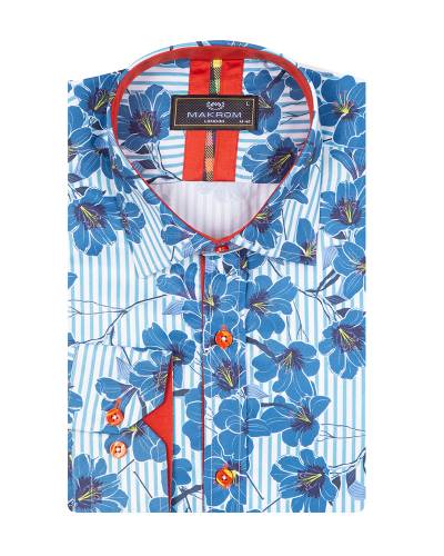 MAKROM - Printed Long Sleeved Mens Shirt SL 7376 (1)