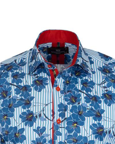 Printed Long Sleeved Mens Shirt SL 7376