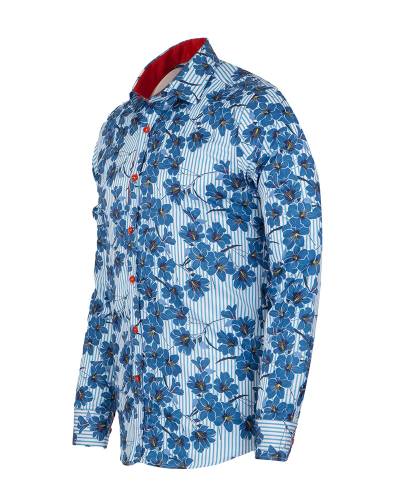 Printed Long Sleeved Mens Shirt SL 7376