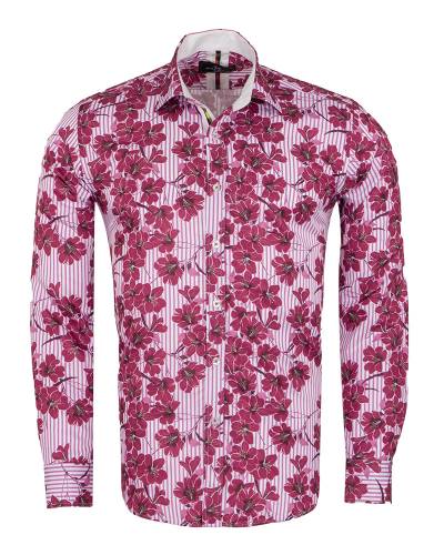 MAKROM - Printed Long Sleeved Mens Shirt SL 7376 (Thumbnail - )