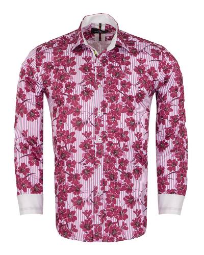 Printed Long Sleeved Mens Shirt SL 7376