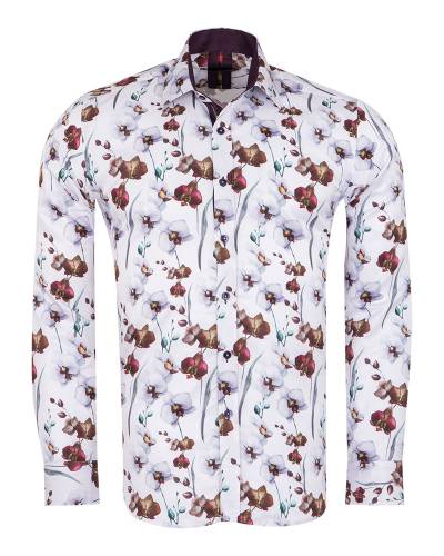 Printed Long Sleeved Mens Shirt SL 7377