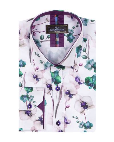 Printed Long Sleeved Mens Shirt SL 7377