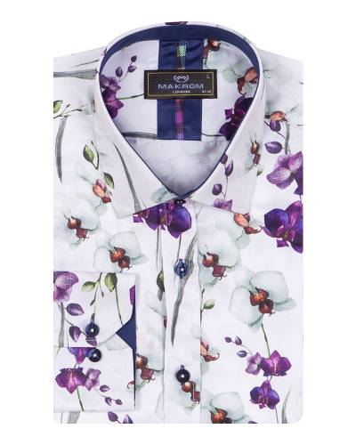 Printed Long Sleeved Mens Shirt SL 7377