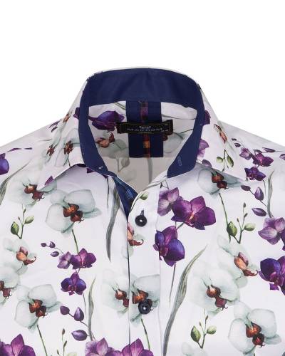 Printed Long Sleeved Mens Shirt SL 7377