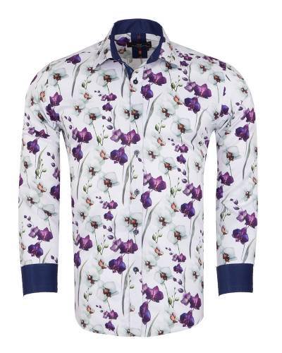 Printed Long Sleeved Mens Shirt SL 7377