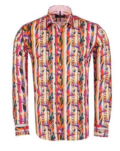 MAKROM - Printed Long Sleeved Mens Shirt SL 7378