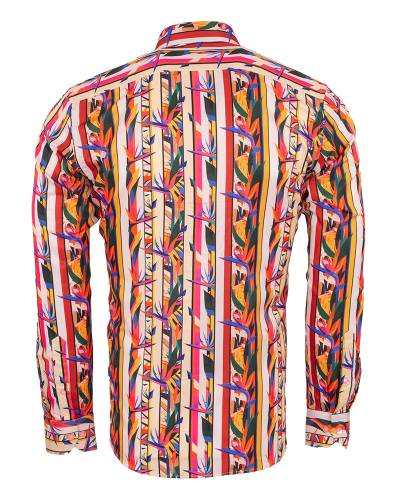 Printed Long Sleeved Mens Shirt SL 7378