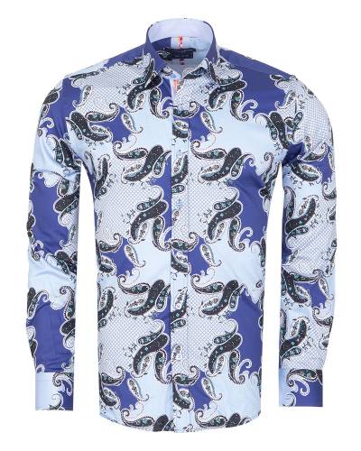 Printed Long Sleeved Mens Shirt SL 7410