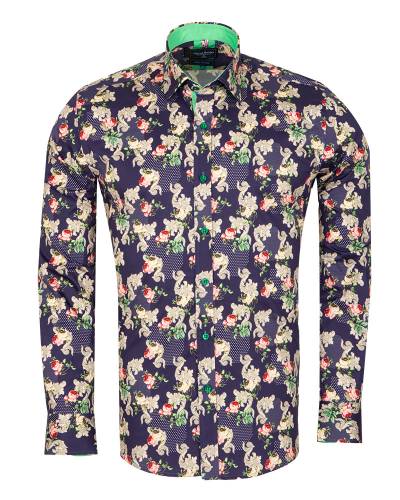 Oscar Banks - Printed Long Sleeved Mens Shirt SL 7423