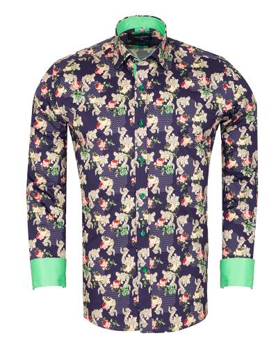 Printed Long Sleeved Mens Shirt SL 7423