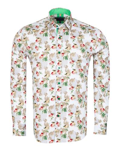 Printed Long Sleeved Mens Shirt SL 7423