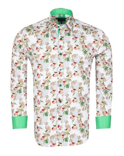 Printed Long Sleeved Mens Shirt SL 7423