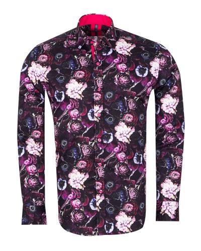 Oscar Banks - Printed Long Sleeved Mens Shirt SL 7442 (1)