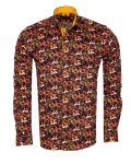 Printed Long Sleeved Mens Shirt SL 7447 - Thumbnail