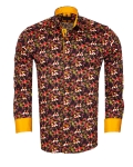 Printed Long Sleeved Mens Shirt SL 7447 - Thumbnail