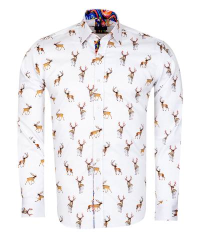 Oscar Banks - Printed Long Sleeved Mens Shirt SL 7450