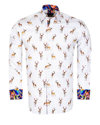 Printed Long Sleeved Mens Shirt SL 7450