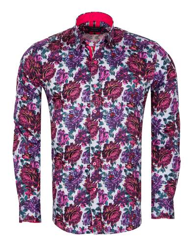 Printed Long Sleeved Mens Shirt SL 7454