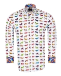 Printed Long Sleeved Mens Shirt SL 7455 - Thumbnail