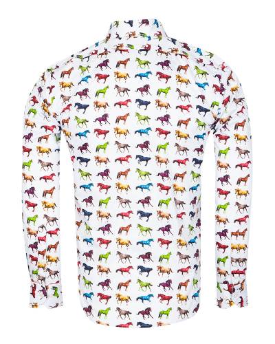 Printed Long Sleeved Mens Shirt SL 7455