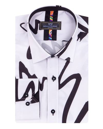 Printed Long Sleeved Mens Shirt SL 7493