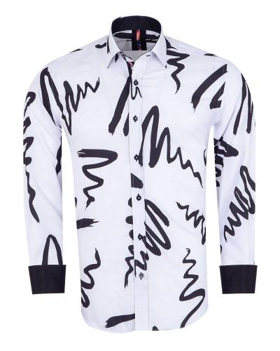 Printed Long Sleeved Mens Shirt SL 7493