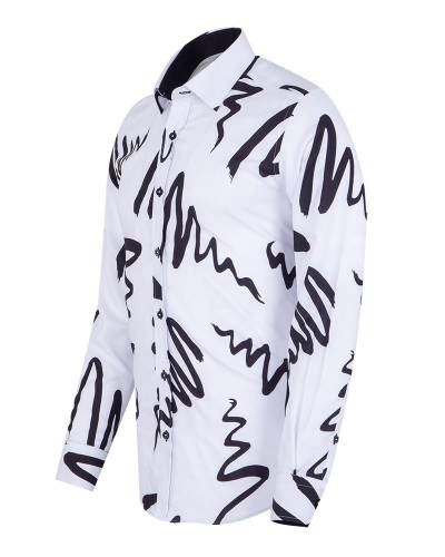 Printed Long Sleeved Mens Shirt SL 7493