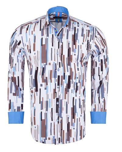 MAKROM - Printed Long Sleeved Mens Shirt SL 7495