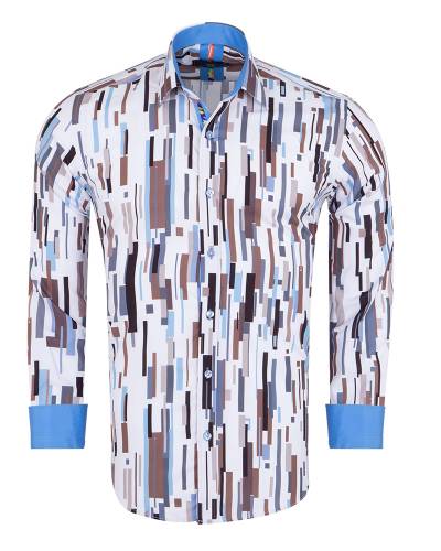 Printed Long Sleeved Mens Shirt SL 7495