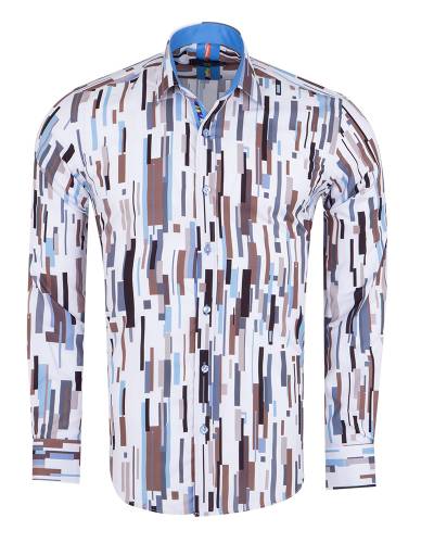 Printed Long Sleeved Mens Shirt SL 7495
