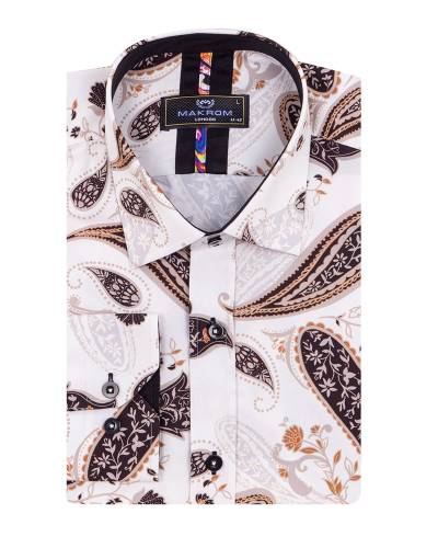MAKROM - Printed Long Sleeved Mens Shirt SL 7496 (1)