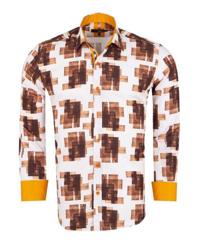 Printed Long Sleeved Mens Shirt SL 7498