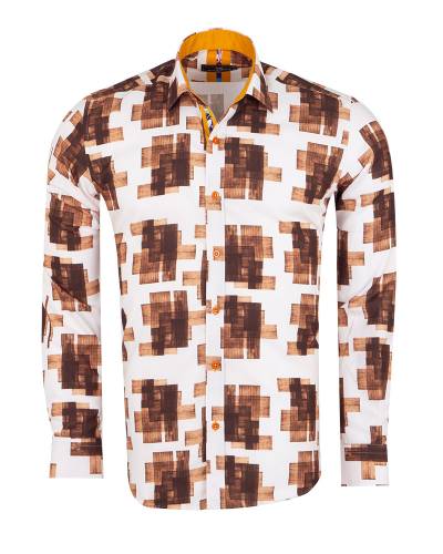 Printed Long Sleeved Mens Shirt SL 7498