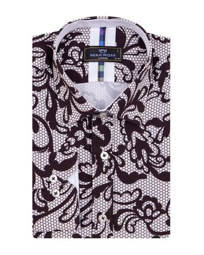 MAKROM - Printed Long Sleeved Mens Shirt SL 7500 (Thumbnail - )