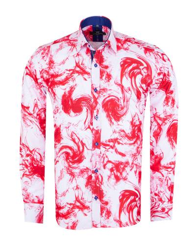 MAKROM - Printed Long Sleeved Mens Shirt SL 7504