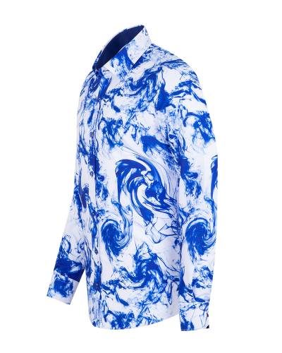 Printed Long Sleeved Mens Shirt SL 7504