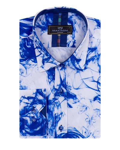 Printed Long Sleeved Mens Shirt SL 7504
