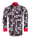 Printed Long Sleeved Mens Shirt SL 7505 - Thumbnail